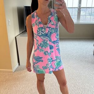 Lilly shell Pink, Blue and Green Swim Cover-Up